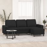 Casa si Gradina - Mobilier - Canapele si coltare - Canapele - Canapea cu 3 locuri cu taburet, negru, 180 cm, material textil - Infinity.ro
