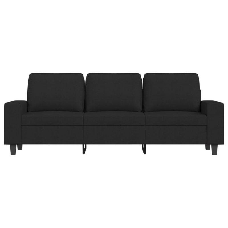 Casa si Gradina - Mobilier - Canapele si coltare - Canapele - Canapea cu 3 locuri cu taburet, negru, 180 cm, material textil - Infinity.ro