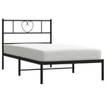 Casa si Gradina - Mobilier - Paturi si accesorii - Paturi - Cadru de pat din metal cu tablie, negru, 107x203 cm - Infinity.ro