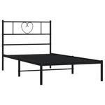 Casa si Gradina - Mobilier - Paturi si accesorii - Paturi - Cadru de pat din metal cu tablie, negru, 107x203 cm - Infinity.ro