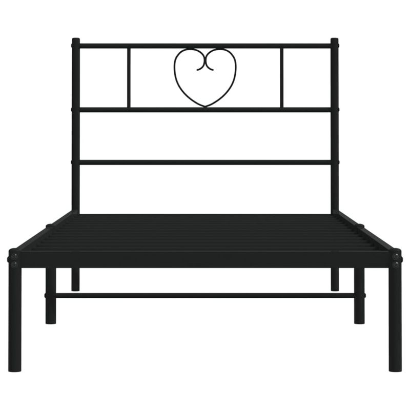 Casa si Gradina - Mobilier - Paturi si accesorii - Paturi - Cadru de pat din metal cu tablie, negru, 107x203 cm - Infinity.ro