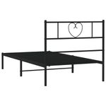 Casa si Gradina - Mobilier - Paturi si accesorii - Paturi - Cadru de pat din metal cu tablie, negru, 107x203 cm - Infinity.ro