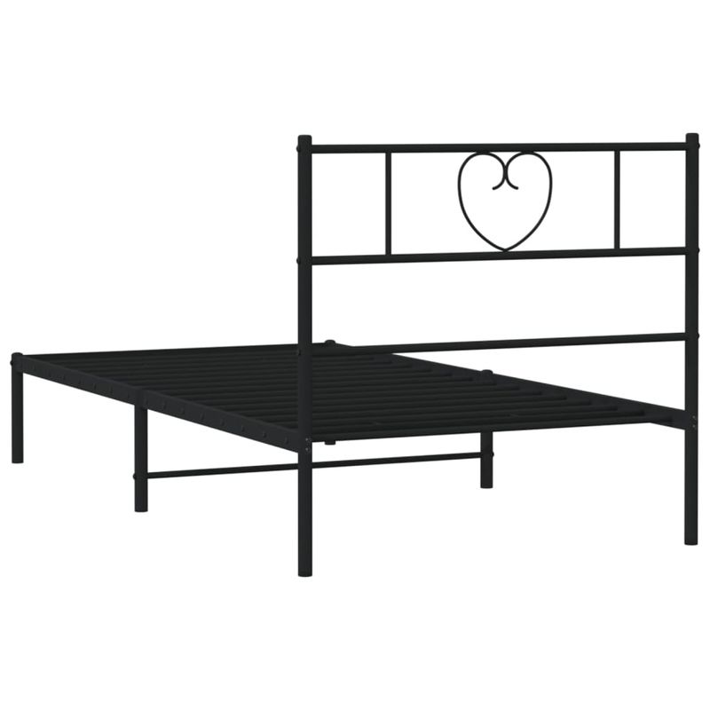 Casa si Gradina - Mobilier - Paturi si accesorii - Paturi - Cadru de pat din metal cu tablie, negru, 107x203 cm - Infinity.ro