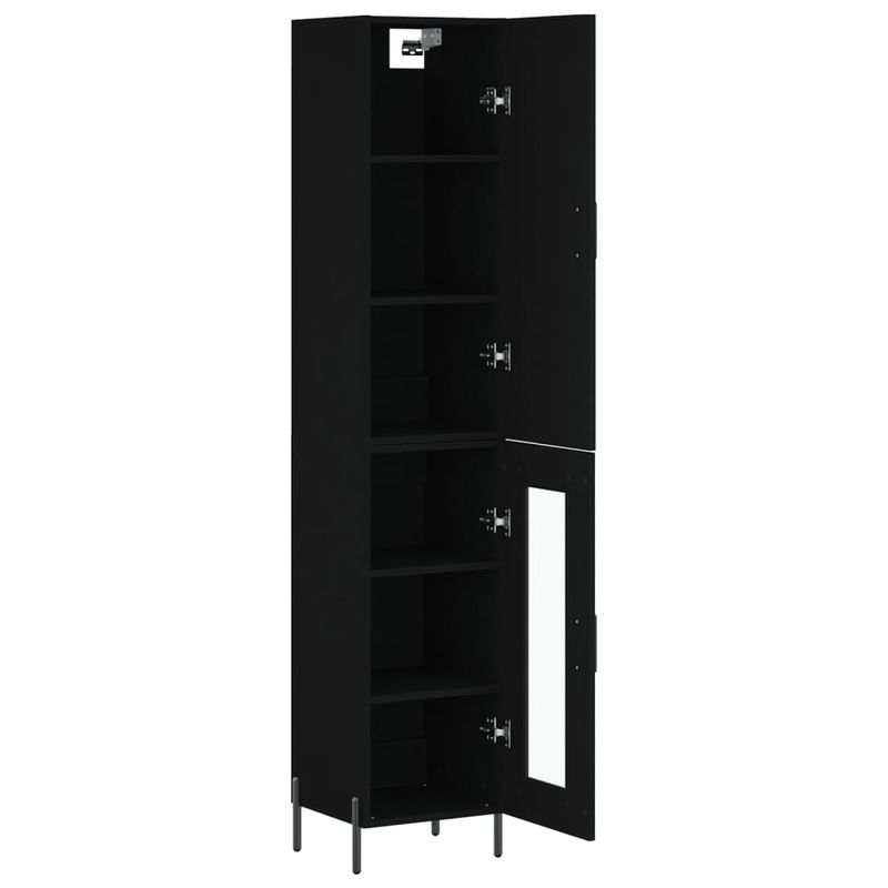 Casa si Gradina - Mobilier - Comode si corpuri - Comode - Dulap inalt, negru, 34,5x34x180 cm, lemn prelucrat - Infinity.ro