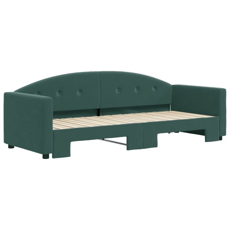 Casa si Gradina - Mobilier - Paturi si accesorii - Paturi - Pat de zi cu extensie, verde inchis, 80x200 cm, catifea - Infinity.ro