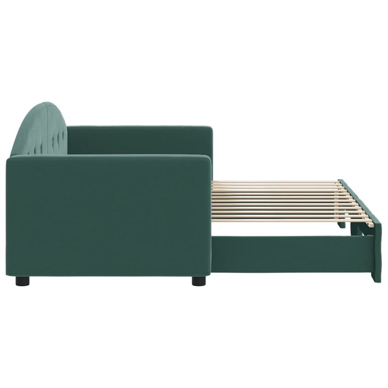 Casa si Gradina - Mobilier - Paturi si accesorii - Paturi - Pat de zi cu extensie, verde inchis, 80x200 cm, catifea - Infinity.ro