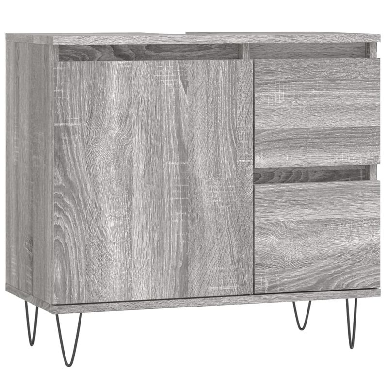 Casa si Gradina - Mobilier - Seturi de mobilier - Seturi baie - Set mobilier de baie, 3 piese, gri sonoma, lemn prelucrat - Infinity.ro