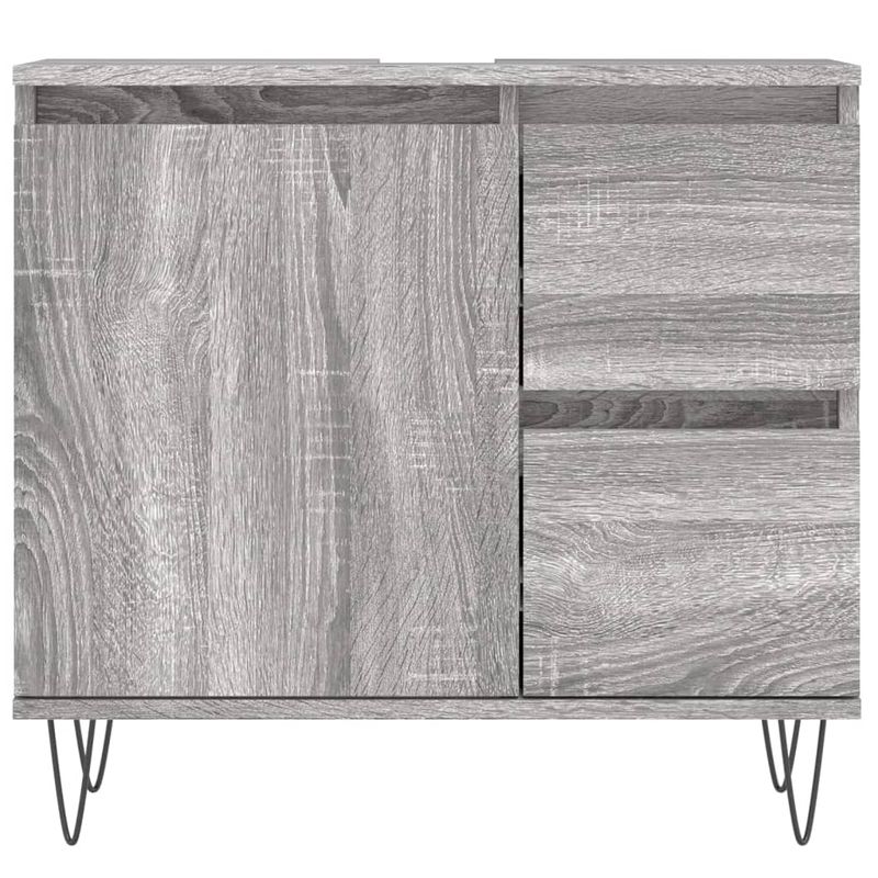 Casa si Gradina - Mobilier - Seturi de mobilier - Seturi baie - Set mobilier de baie, 3 piese, gri sonoma, lemn prelucrat - Infinity.ro