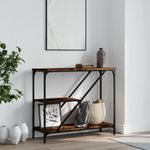 Casa si Gradina - Mobilier - Comode si corpuri - Console - Masuta consola, stejar fumuriu, 88,5x30x75 cm, lemn prelucrat - Infinity.ro