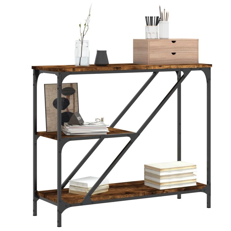 Casa si Gradina - Mobilier - Comode si corpuri - Console - Masuta consola, stejar fumuriu, 88,5x30x75 cm, lemn prelucrat - Infinity.ro