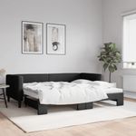 Casa si Gradina - Mobilier - Paturi si accesorii - Paturi - Pat de zi cu extensie, negru, 90x200 cm, textil - Infinity.ro