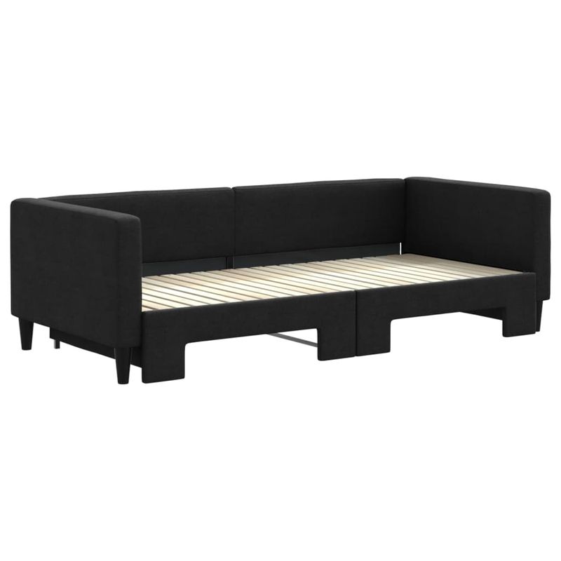 Casa si Gradina - Mobilier - Paturi si accesorii - Paturi - Pat de zi cu extensie, negru, 90x200 cm, textil - Infinity.ro