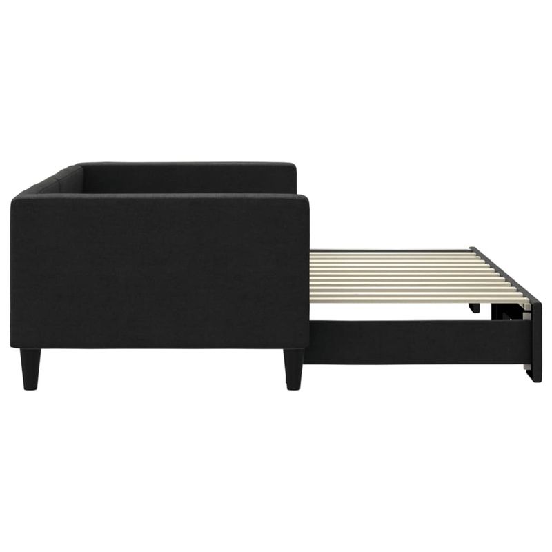 Casa si Gradina - Mobilier - Paturi si accesorii - Paturi - Pat de zi cu extensie, negru, 90x200 cm, textil - Infinity.ro