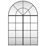 Casa si Gradina - Decoratiuni - Oglinzi - Oglinda de perete, negru, 80x120 cm, arcuita, fier - Infinity.ro