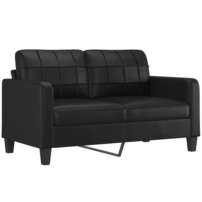 Casa si Gradina - Mobilier - Canapele si coltare - Canapele - Canapea cu 2 locuri, negru, 140 cm, piele ecologica - Infinity.ro