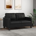 Casa si Gradina - Mobilier - Canapele si coltare - Canapele - Canapea cu 2 locuri, negru, 140 cm, piele ecologica - Infinity.ro