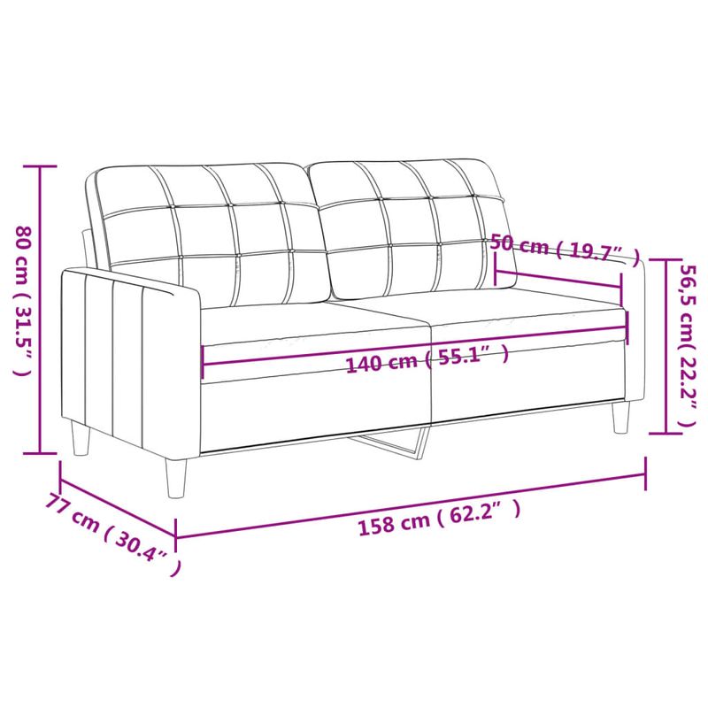 Casa si Gradina - Mobilier - Canapele si coltare - Canapele - Canapea cu 2 locuri, negru, 140 cm, piele ecologica - Infinity.ro