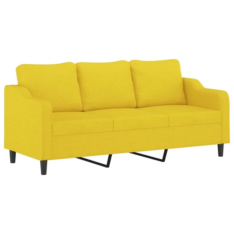 Casa si Gradina - Mobilier - Seturi de mobilier - Seturi living - Set de canapele cu perne, 3 piese, galben deschis, textil - Infinity.ro