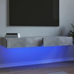 Casa si Gradina - Mobilier - Comode si corpuri - Comode - Comode TV cu lumini LED, 2 buc., gri beton, 60x35x15,5 cm - Infinity.ro
