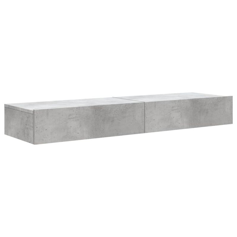 Casa si Gradina - Mobilier - Comode si corpuri - Comode - Comode TV cu lumini LED, 2 buc., gri beton, 60x35x15,5 cm - Infinity.ro