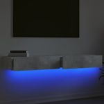 Casa si Gradina - Mobilier - Comode si corpuri - Comode - Comode TV cu lumini LED, 2 buc., gri beton, 60x35x15,5 cm - Infinity.ro