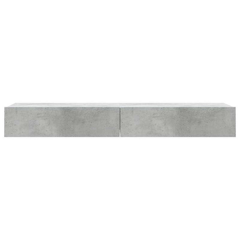 Casa si Gradina - Mobilier - Comode si corpuri - Comode - Comode TV cu lumini LED, 2 buc., gri beton, 60x35x15,5 cm - Infinity.ro