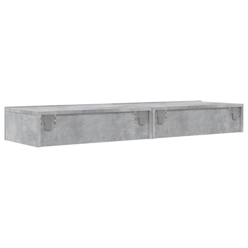 Casa si Gradina - Mobilier - Comode si corpuri - Comode - Comode TV cu lumini LED, 2 buc., gri beton, 60x35x15,5 cm - Infinity.ro
