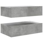 Casa si Gradina - Mobilier - Comode si corpuri - Comode - Comode TV cu lumini LED, 2 buc., gri beton, 60x35x15,5 cm - Infinity.ro