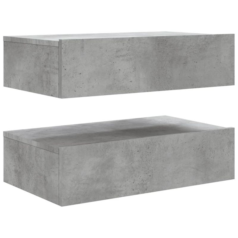 Casa si Gradina - Mobilier - Comode si corpuri - Comode - Comode TV cu lumini LED, 2 buc., gri beton, 60x35x15,5 cm - Infinity.ro