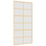 Casa si Gradina - Constructii - Usi interior, exterior si garaj - Usi garaj - Usa glisanta, auriu, 102,5x205 cm, sticla ESG mata si aluminiu - Infinity.ro