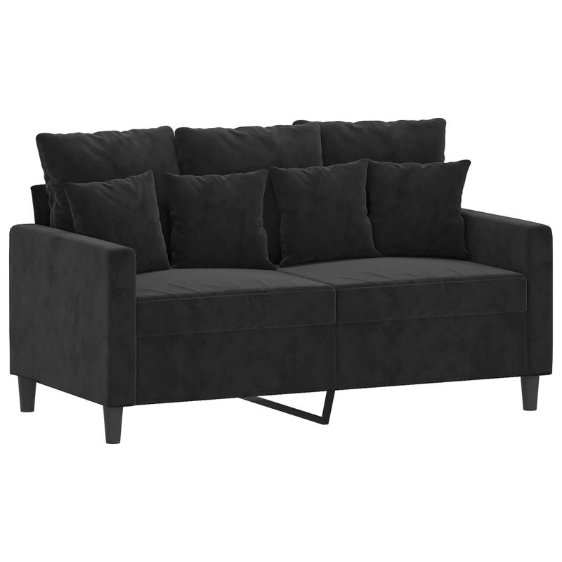 Casa si Gradina - Mobilier - Seturi de mobilier - Seturi living - Set de canapele cu perne, 3 piese, negru, catifea - Infinity.ro