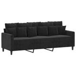 Casa si Gradina - Mobilier - Seturi de mobilier - Seturi living - Set de canapele cu perne, 3 piese, negru, catifea - Infinity.ro