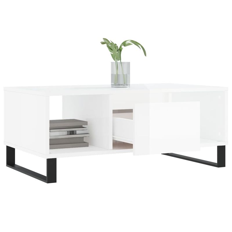 Casa si Gradina - Mobilier - Mese si birouri - Masute de cafea - Masuta de cafea, alb extralucios, 90x50x36,5 cm, lemn compozit - Infinity.ro