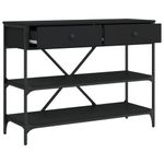 Casa si Gradina - Mobilier - Comode si corpuri - Console - Masa consola cu sertare si rafturi negru lemn prelucrat - Infinity.ro