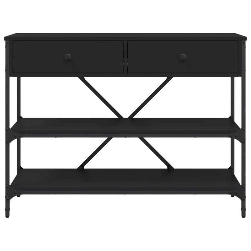 Casa si Gradina - Mobilier - Comode si corpuri - Console - Masa consola cu sertare si rafturi negru lemn prelucrat - Infinity.ro