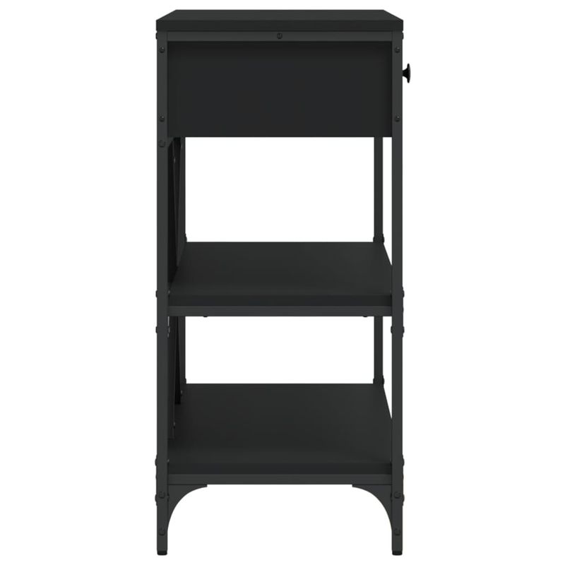 Casa si Gradina - Mobilier - Comode si corpuri - Console - Masa consola cu sertare si rafturi negru lemn prelucrat - Infinity.ro