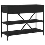 Casa si Gradina - Mobilier - Comode si corpuri - Console - Masa consola cu sertare si rafturi negru lemn prelucrat - Infinity.ro