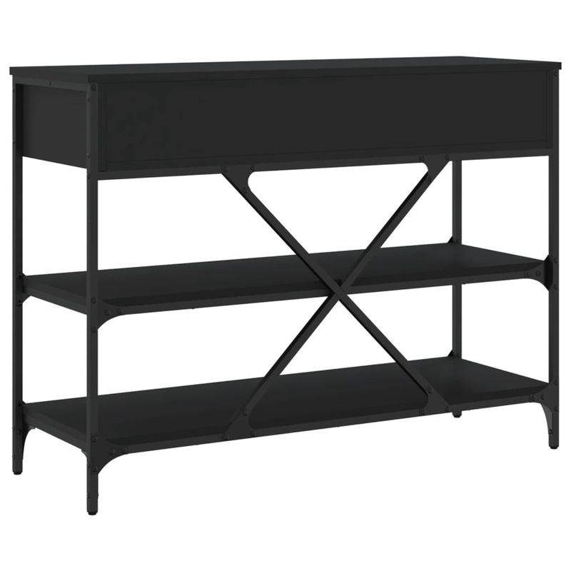 Casa si Gradina - Mobilier - Comode si corpuri - Console - Masa consola cu sertare si rafturi negru lemn prelucrat - Infinity.ro