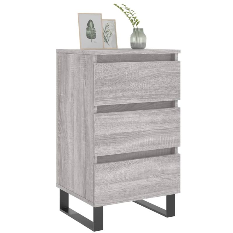 Casa si Gradina - Mobilier - Comode si corpuri - Noptiere - Noptiere, 2 buc., gri sonoma, 40x35x69 cm, lemn compozit - Infinity.ro