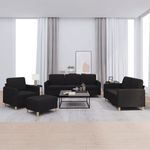 Casa si Gradina - Mobilier - Seturi de mobilier - Seturi living - Set de canapele cu perne, 4 piese, negru, textil - Infinity.ro