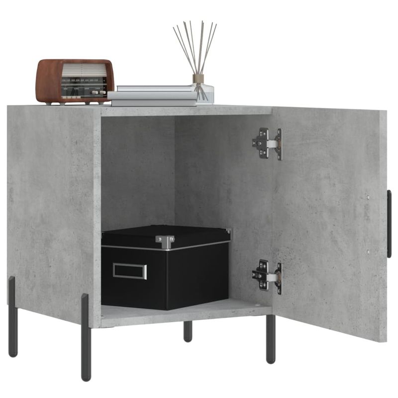 Casa si Gradina - Mobilier - Comode si corpuri - Noptiere - Noptiera, gri beton, 40x40x50 cm, lemn compozit - Infinity.ro