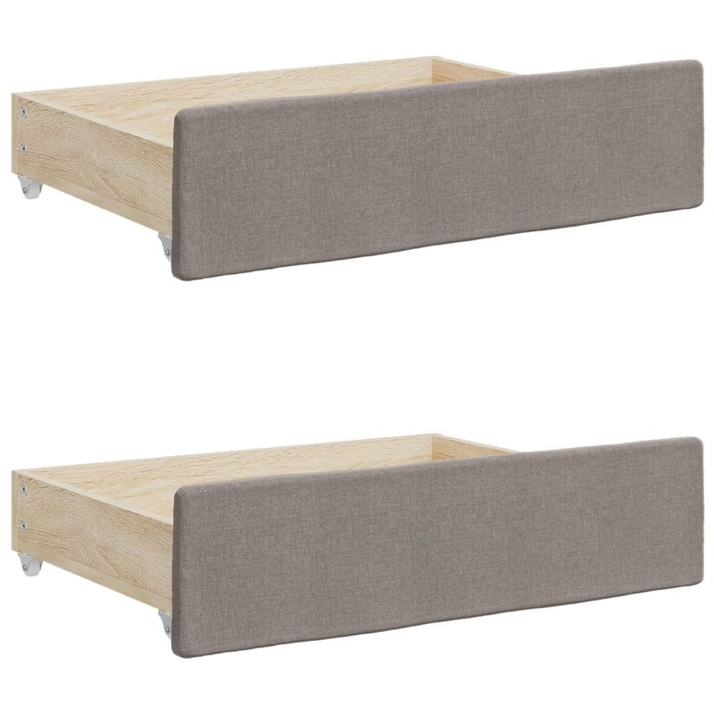 Casa si Gradina - Mobilier - Paturi si accesorii - Paturi - Pat de zi cu extensie si sertare, gri taupe, 80x200 cm, textil - Infinity.ro