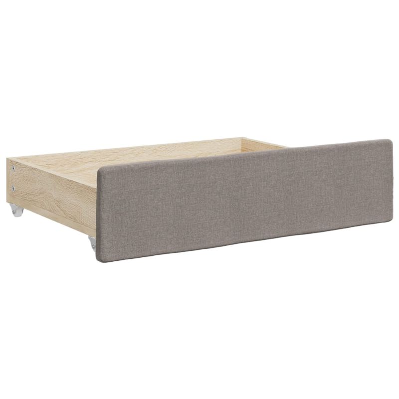 Casa si Gradina - Mobilier - Paturi si accesorii - Paturi - Pat de zi cu extensie si sertare, gri taupe, 80x200 cm, textil - Infinity.ro