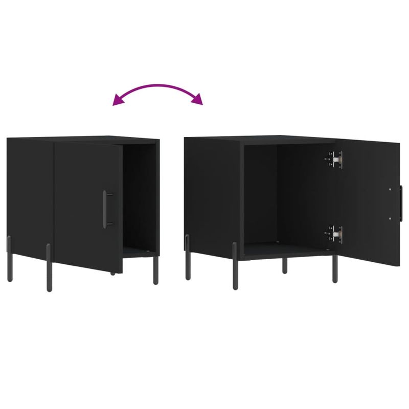 Casa si Gradina - Mobilier - Comode si corpuri - Noptiere - Noptiere, 2 buc., negru, 40x40x50 cm, lemn compozit - Infinity.ro