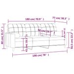 Casa si Gradina - Mobilier - Canapele si coltare - Canapele - Canapea cu 3 locuri cu pernute, gri deschis, 180 cm, textil - Infinity.ro