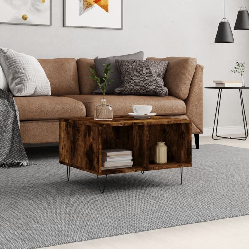 Casa si Gradina - Mobilier - Mese si birouri - Masute de cafea - Masuta de cafea, stejar fumuriu, 60x50x36,5 cm, lemn compozit - Infinity.ro