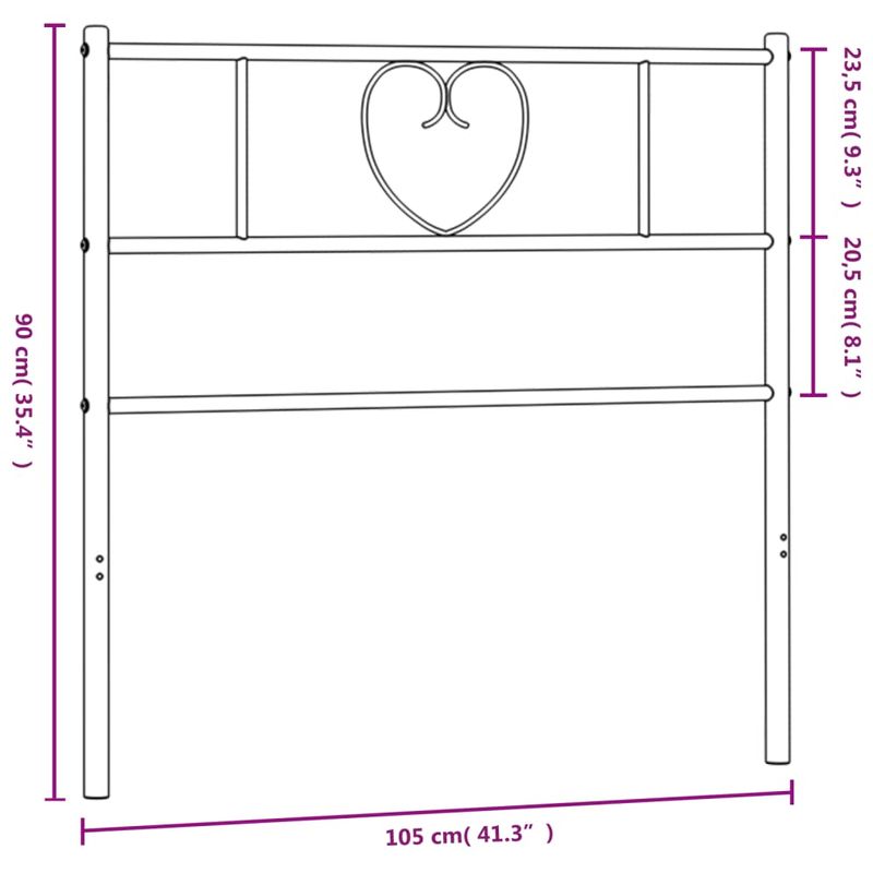 Casa si Gradina - Mobilier - Paturi si accesorii - Accesorii paturi - Tablie de pat metalica, negru, 100 cm - Infinity.ro