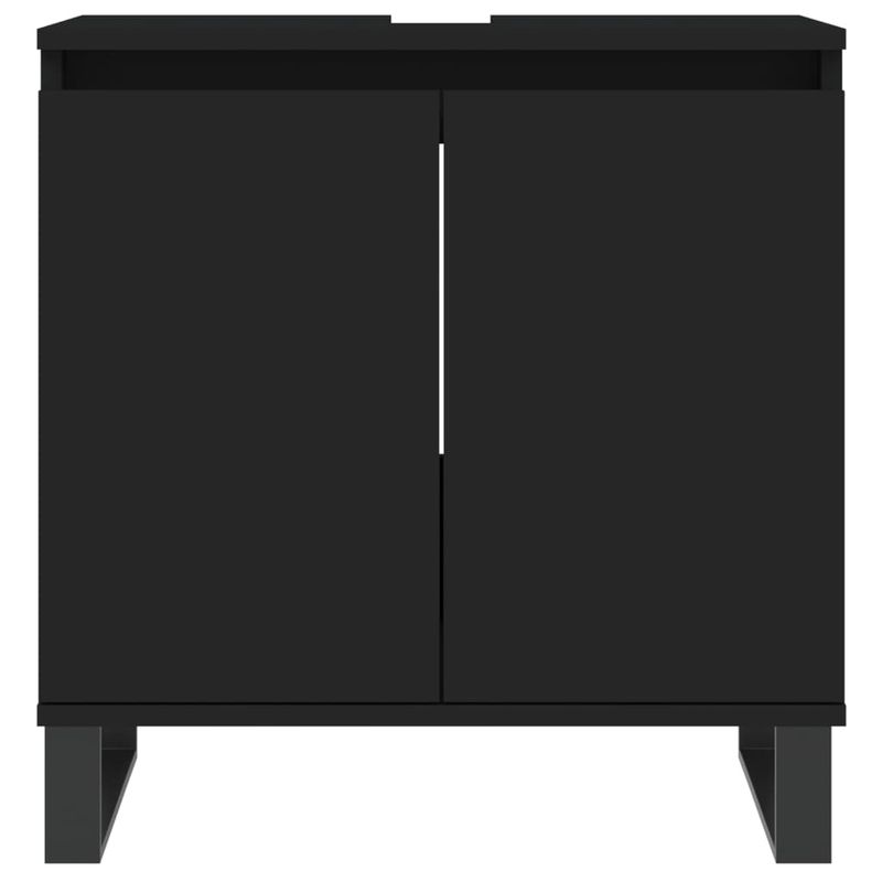 Casa si Gradina - Mobilier - Seturi de mobilier - Seturi baie - Set dulapuri de baie, 3 piese, negru, lemn prelucrat - Infinity.ro