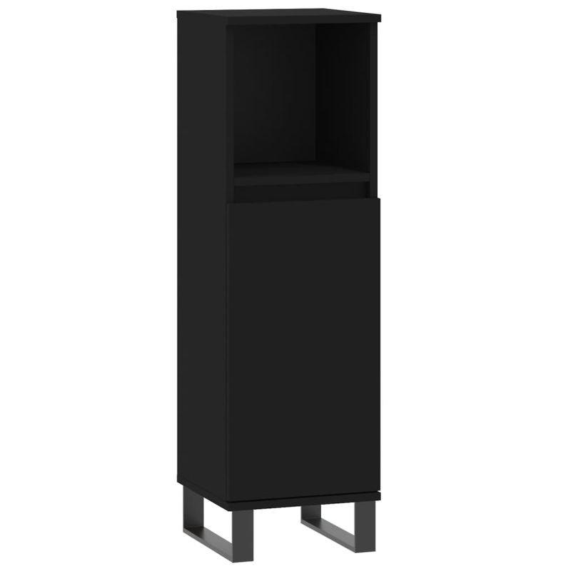 Casa si Gradina - Mobilier - Seturi de mobilier - Seturi baie - Set dulapuri de baie, 3 piese, negru, lemn prelucrat - Infinity.ro