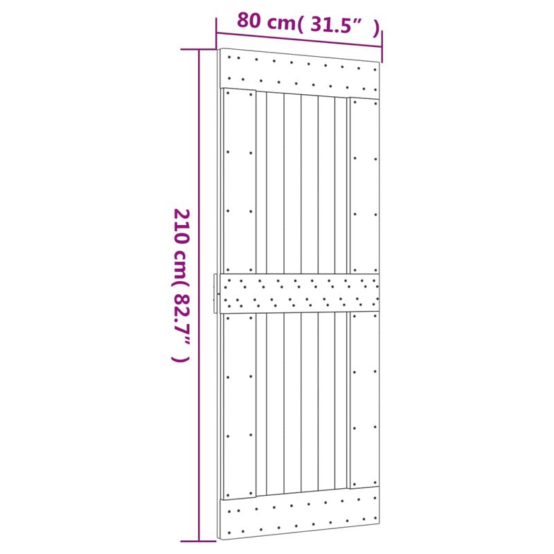 Casa si Gradina - Constructii - Usi interior, exterior si garaj - Usi interior - Usa glisanta cu set de feronerie 80x210 cm, lemn masiv de pin - Infinity.ro